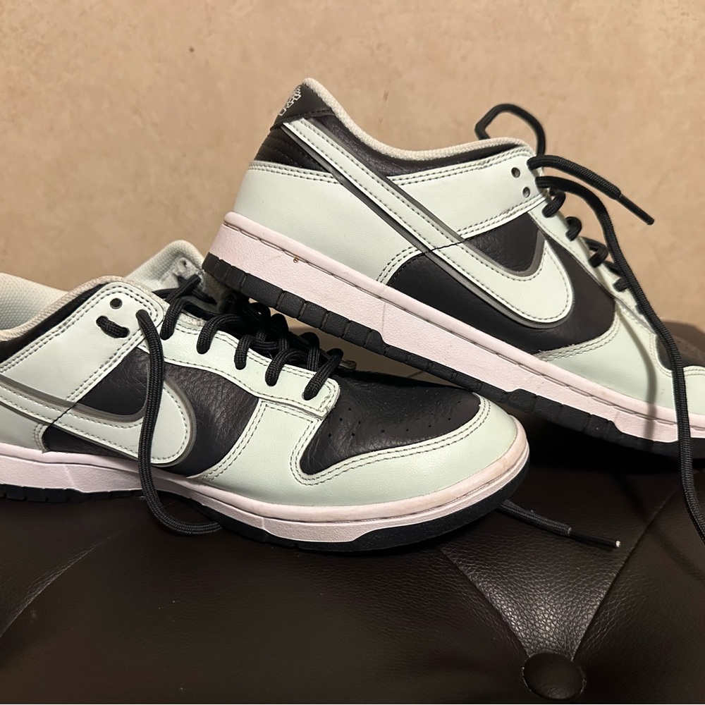 Nike Black and Mint Dunk Sneakers Classic Design